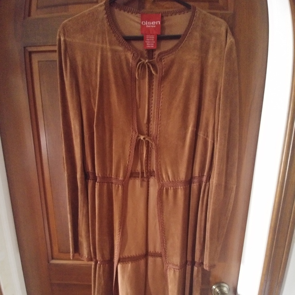 Whiskey colored leather coat